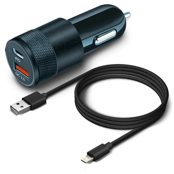 Автомобильное зарядное устройство BoraSCO USB + USB type-C 50762 черный