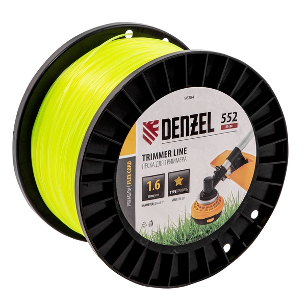 Леска для садовых триммеров Denzel FLEX CORD 96284 (1,6 мм, 552 м, звезда)